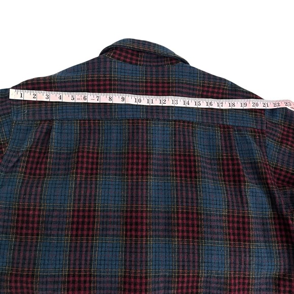 Eddie Bauer Men's XL Wool Vtg 90's Plaid Shirt Red Green Multi Outdoor - Picture 12 of 16